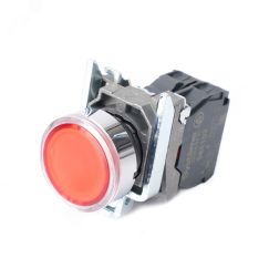 Кнопка SB4 с подсвет в сборе модуль 22мм красная металл 230-240ВAC 1НЗ SE (Systeme) SB4BW34M2