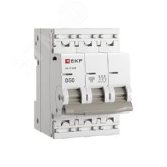 Автоматический выключатель 3P 50А (D) 4,5kA ВА 47-63N EKF PROxima EKF M634350D