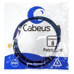 Патч-корд S/FTP, категория 8 (40G, 2000 MHz), 2xRJ45/8p8c, экранированный, синий, LSZH, 1.5 м Cabeus PC-SSTP-RJ45-Cat.8-1.5m-LSZH