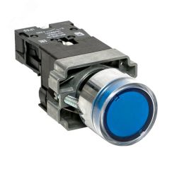 Кнопка BA61 с подстветкой 230В синяя NO IP65 PROxima EKF xb2-bw61-230-65