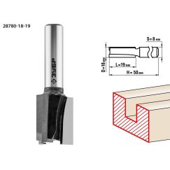 Фреза пазовая прямая 18x19мм, хвостовик 8мм ЗУБР 28780-18-19
