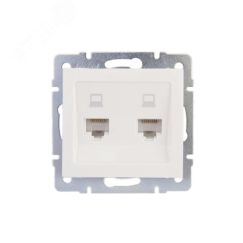 Розетка RAIN компьютерная двойная белая механизм Lezard 703-0288-141