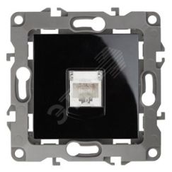 Розетка информационная RJ45, Эра12, чёрный, 12-3107-06 ЭРА Б0014728