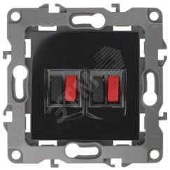 Розетка аудио двойная, Эра12, чёрный, 12-3112-06 ЭРА Б0027466