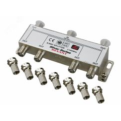 Делитель ТВ краб x 6 + 7шт. F BOX 5-1000 МГц Silver, REXANT 05-6104
