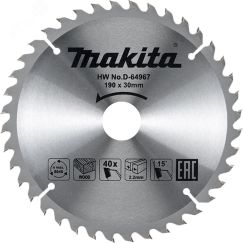 Пильный диск для дерева, 190x30x2.2/1.4x40T Makita D-64967