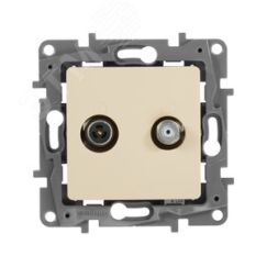 ETIKA Розетка телевизионная TV/SAT двухкабельная слоновая кость Daccord/Legrand 672357