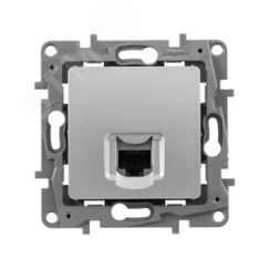 ETIKA Информационная розетка RJ 45 категория 5e UTP алюминий Daccord/Legrand 672441