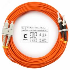 Шнур оптический duplex 15м SC-ST 62,5/125 мм LSZH Cabeus FOP-62-SC-ST-15m