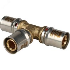 Тройник равнопроходный 20х20х20 для металлопластиковых труб прессовой STOUT SFP-0006-202020