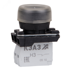 Кнопка КМЕ4620м-черный-2но+0нз-цилиндр-IP65- КЭАЗ 332058