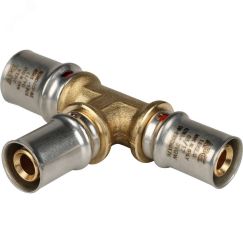 Тройник переходной 20х16х16 для металлопластиковых труб прессовой STOUT SFP-0005-201616