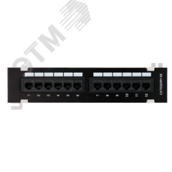 Панель настенная 12 портов Кат.5e RJ45/8P8C неэкран. черная NETLAN EC-UWP-12-UD2