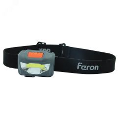 Фонарь светодиодный налобный аккумуляторный 3w 1COB USB IP44 пластик FERON TH2301
