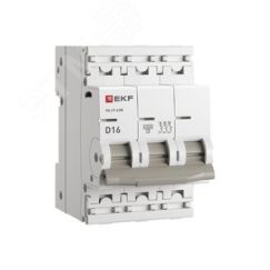 Автоматический выключатель 3P 16А (D) 4,5kA ВА 47-63N EKF PROxima EKF M634316D