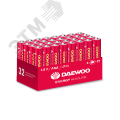 Элемент питания LR03 (AAА) DAEWOO Energy Alkaline, упаковка 32 шт. JazzWay 5030084