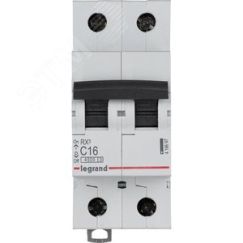 Выключатель автоматический двухполюсный RX3 4,5 кА C 16 А Daccord/Legrand 419697