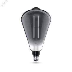 Лампа светодиодная филаментная LED 6 Вт 330 лм 4000К AC185-265В E27 ST164 нейтральный серая колба Black Filament Gauss 157802205