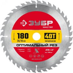Диск пильный по дереву Оптимальный рез 180 x 20/16мм 40Т ЗУБР 36912-180-20-40_z01