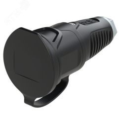 Розетка каб 16A/250V/2P+E/IP54 с черным крышкой и корпусом, маркер серый PCE 2511-sdg