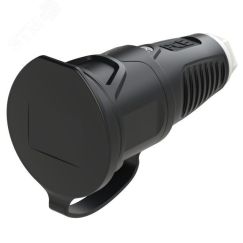 Розетка каб 16A/250V/2P+E/IP54 с черным крышкой и корпусом, маркер белый PCE 2511-sw