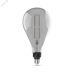 Лампа светодиодная филаментная LED 6 Вт 300 лм 4000К AC185-265В E27 PS160 нейтральный серая колба Black Filament Gauss 179802205