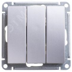 W59 Выключатель трехклавишный, 10АХ, механизм, матовый хром SE (Systeme) VS0510-351-5-86