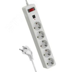 Сетевой фильтр  3м 5 гнезд, пвс 3х0,75мм2, белый 2 USB, КОСМОС КОСМОС FKsm3m-5g(W)USB