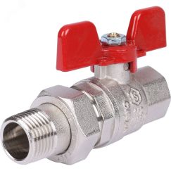 Кран шаровой со сгоном 1/2' ВН ручка бабочка (EPDM) STOUT SVB-1007-000015