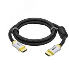 Кабель HDMI 2.0, Ultra HD 19М на 19М, 1 м., черный нейлон Greenconnect GCR-51280