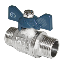 Кран шаровой НН 1 бабочка никелированный AQUALINK 02338