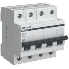 Автоматический выключатель ВА47-29М 4P 32А 4,5кА B GENERICA IEK MVA21-4-032-B-G