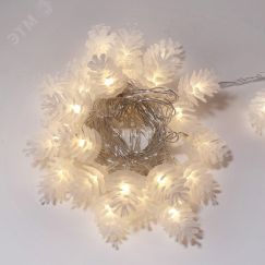 Гирлянда светодиодная Шишки 5 м, 30 LED, прозрачный ПВХ с контроллером, свечение тёплый белый Neon-Night 303-069