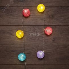 Фонарики тайские фейерверк 1,5 м, прозрачный ПВХ, 10 LED, тёплый белый, питание 2 х АА (батарейки не в комплекте) Neon-Night 303-099