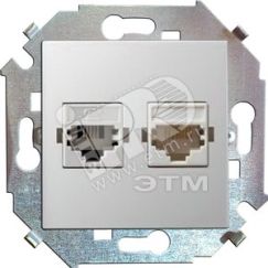 15 Розетка компьютерная двойная RJ45 кат.5е белый Simon 1591593-030