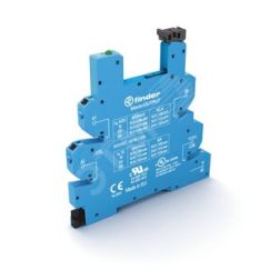 Розетка MasterOUTPUT с безвинтовыми клеммами Push-in для реле 34 серии, питание 24В DC, в комплекте пластиковая клипса, опции: LED FINDER 93.65.7.024