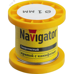 Припой 93 079 NEM-Pos02-63K-1-K50 (ПОС-63, катушка, 1 мм, 50 гр) Navigator Group 93079
