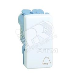 Кнопка клавишная звонок узкая, 10А 250В, S27 белый Simon 27150-64