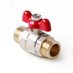 Кран шаровой полнопроходной, ручка-бабочка, НН 3/4 PRO AQUA FWB67-M20-M20x