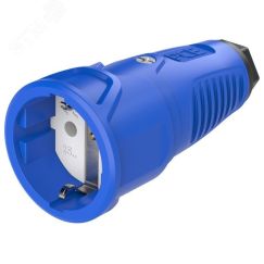 Розетка каб 16A/250V/2P+E/IP20 корпус синий, маркер черный PCE 2510-bs