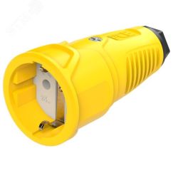 Розетка каб 16A/250V/2P+E/IP20 корпус желтый, маркер черный PCE 2510-es
