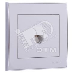 RAIN Розетка компьютерная белая с боковой вставкой хром Lezard 703-0225-139
