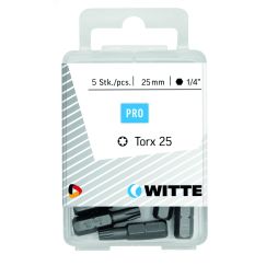 Бита TORX T30 х 25 мм 1/4'' C6.3 Industrial пластик.уп. 5 шт. WITTE 429508200