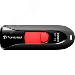 Флеш накопитель 64GB JetFlash 590, USB 2.0, выдвижной, черный, красный Transcend TS64GJF590K