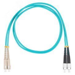 Шнур оптический коммутационный (патч-корд), SC-FC, дуплекс (duplex) OM3, нг(А)-HF, бирюзовый, 7,0 м Datarex DR-221266