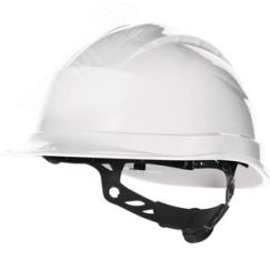 Каска защитная QUARTZ UP III белого цвета с храповым механизмом без вентиляции Delta Plus QUARUP3BC