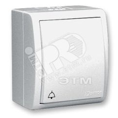15 Aqua Кнопка клавишная с символом «звонок» IP54 10А 250В винтовой зажим S15A белый Simon 1594150-030
