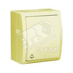 15 Aqua Кнопка клавишная с символом «звонок» IP54 10А 250В винтовой зажим S15A слоновая кость Simon 1594150-031