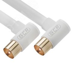 Кабель антенный TV M на TV M, 5 м., угловой, коаксиальный, белый Greenconnect GCR-52335