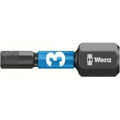 Бита ударная под внутренний шестигранник 840/1 IMP DC Impaktor Hex-Plus алмазное покрытие хвостовик 1/4 C 6.3 3 x 25 мм WERA WE-057603